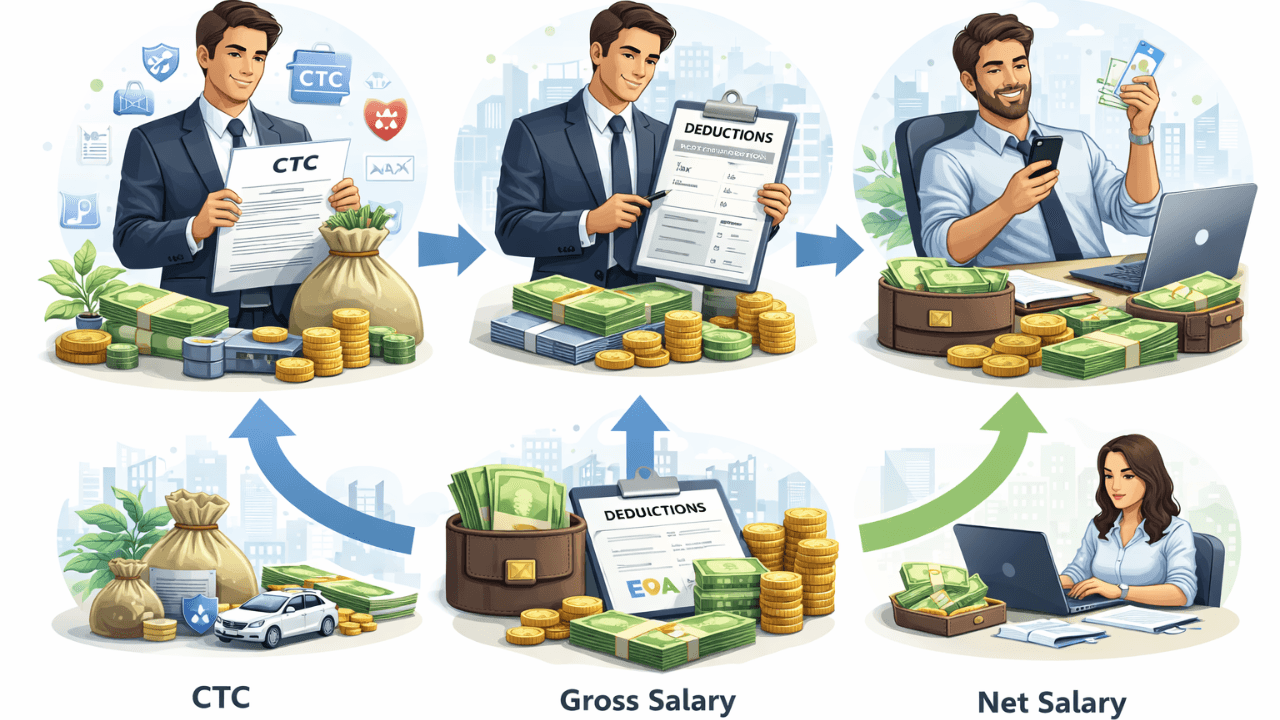 CTC vs Gross vs Net Salary — Difference Explained